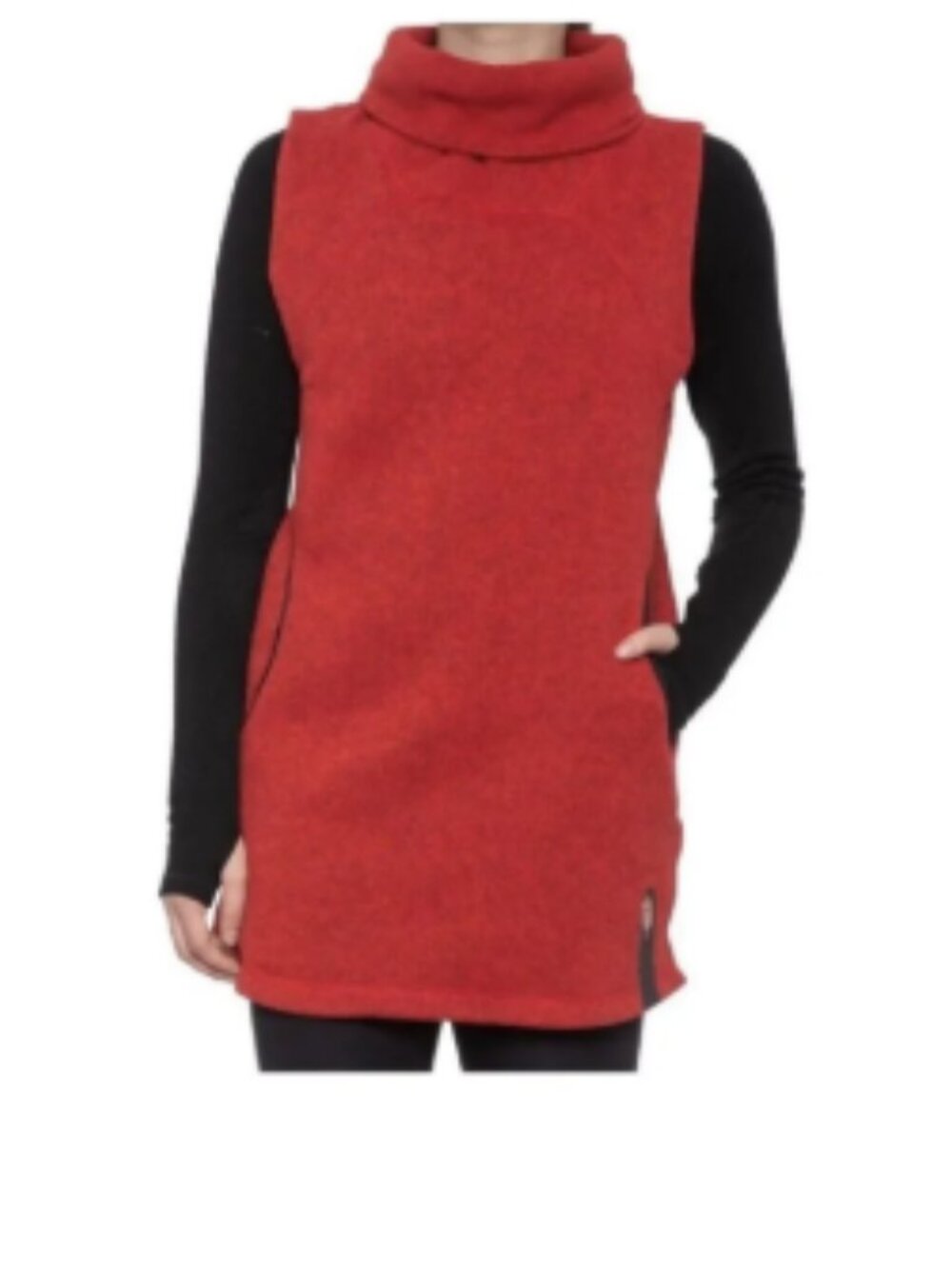 Indygena Red/Black 25th Hour Sweater Vest Tunic Cowl Neck Women’s Size S/P